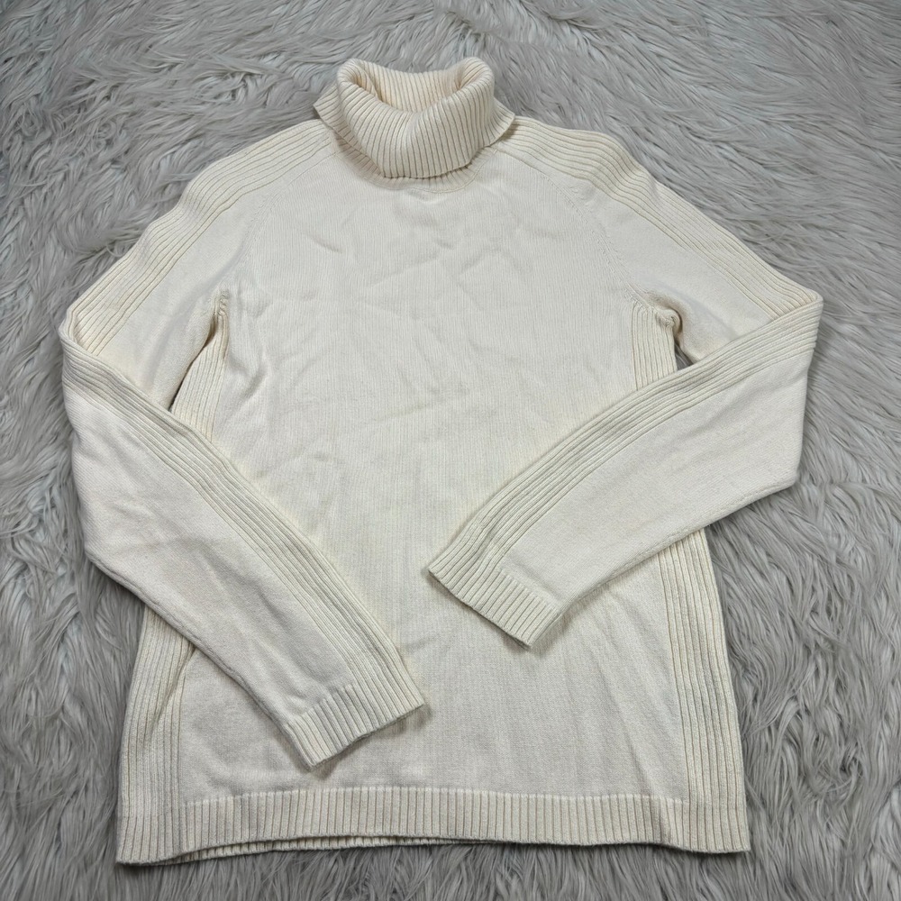 Polo Jeans Co Ralph‎ Lauren Women's L Cream Ivory Cotton Turtle-Neck Sweater